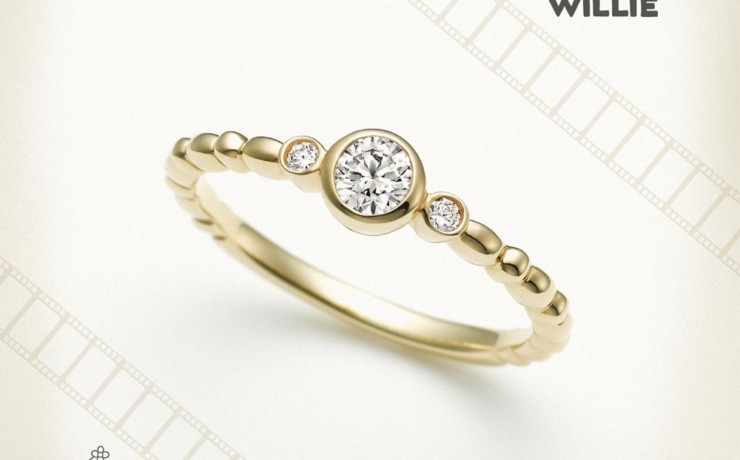 ディズニースチームボートウィリーの婚約指輪　ハッピーフラワー